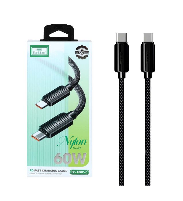 0060338 کابل شارژ فست ارلدام تایپ سی به تایپ سی مدل ec 188c c 700