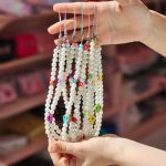 آویز موبایل کریستالی و مرواریدی دلفین طلایی