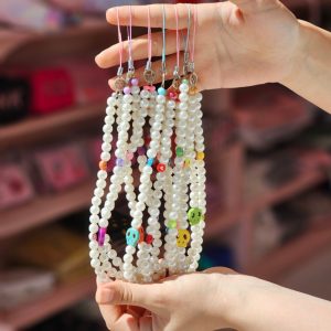 آویز موبایل کریستالی و مرواریدی